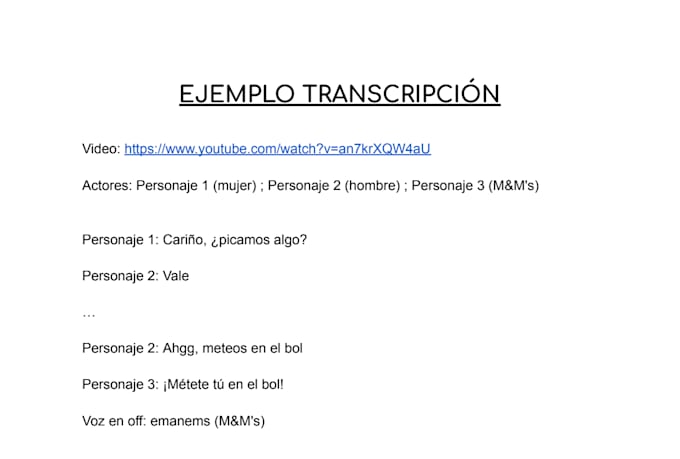 transcribe any video into spanish